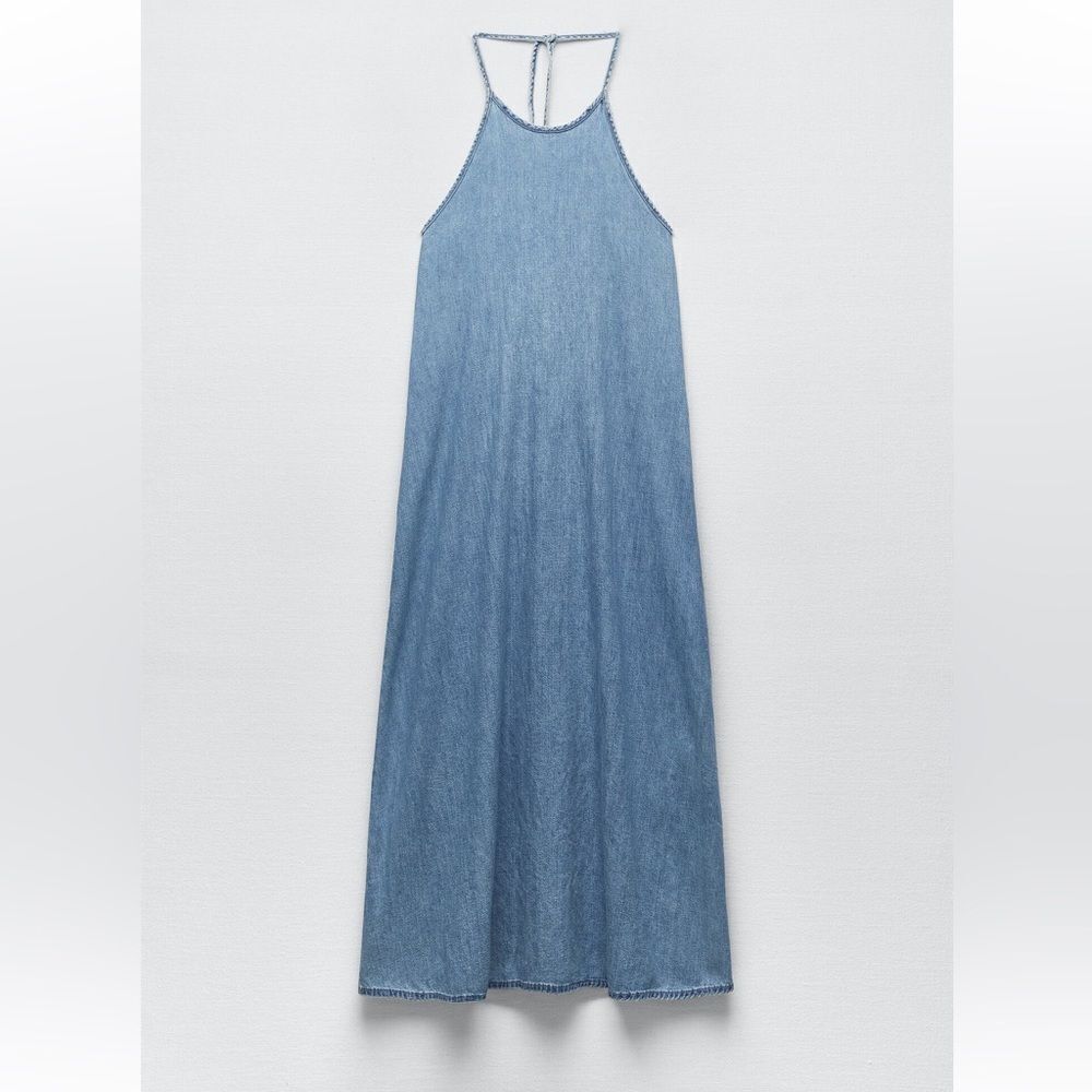 Zara denim midi dress